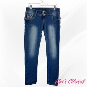 I Love Playboy Women's Vintage Jeans Blue Skinny Stretchy Light Weight Sz 7/8 27